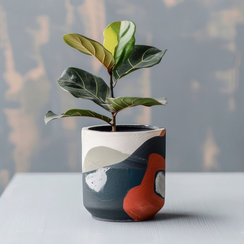Abstract plant pot cookware planter pottery.