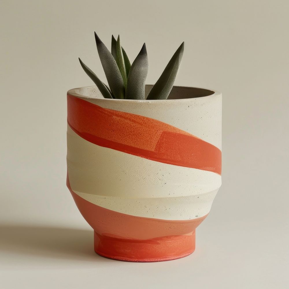 Abstract plant pot cookware pottery planter.