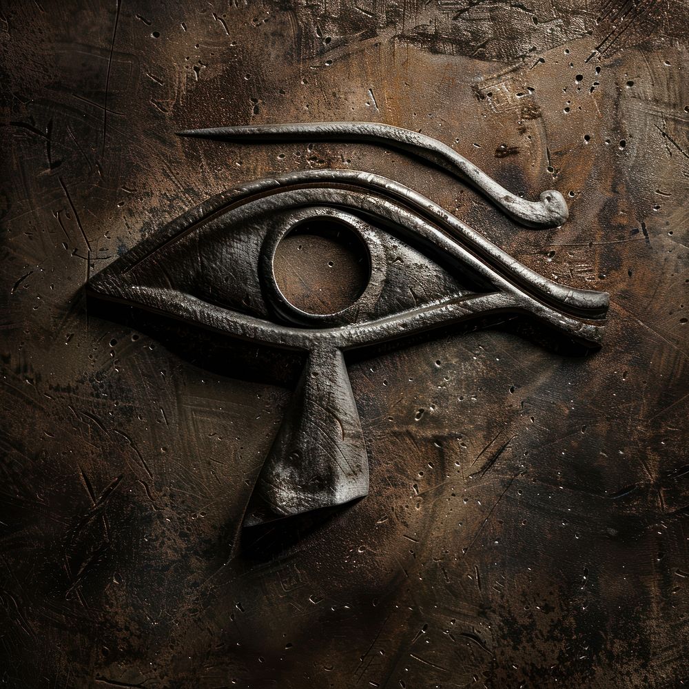 Eye of Horus bronze symbol emblem.