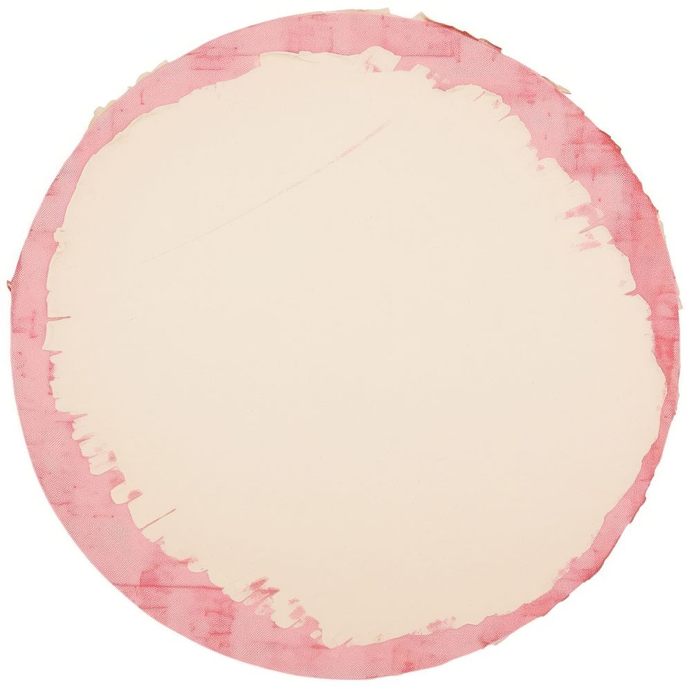 Pink circle ripped paper painting stain disk.
