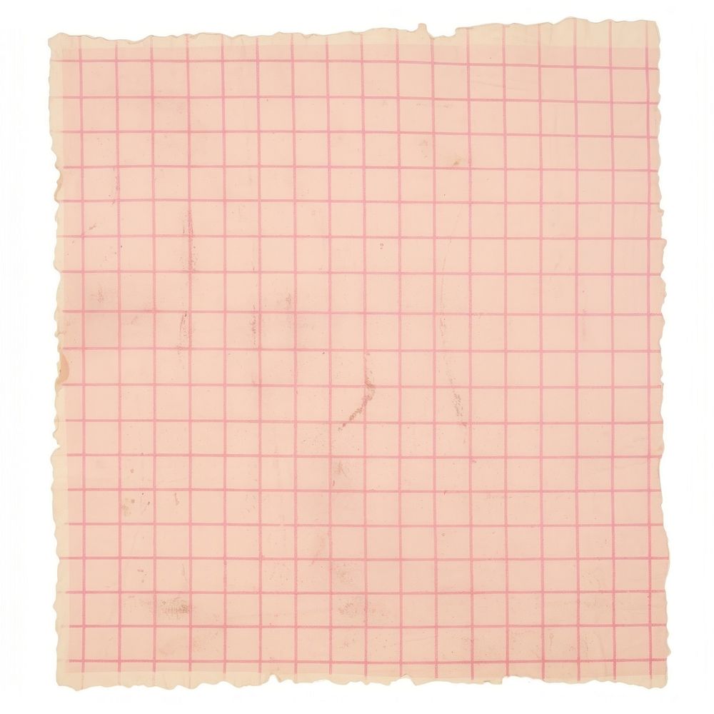Pink grid paper ripped paper text linen page.