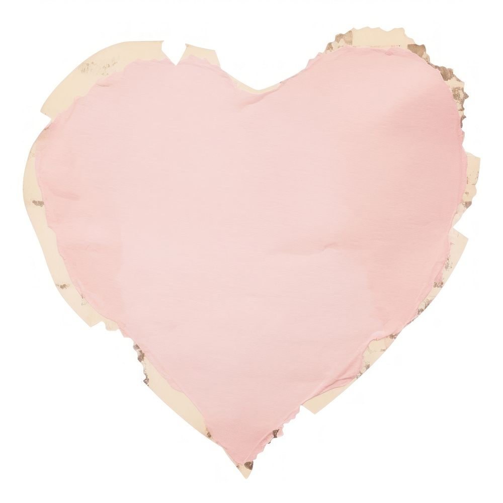 Pink heart shape ripped paper blossom diaper flower.