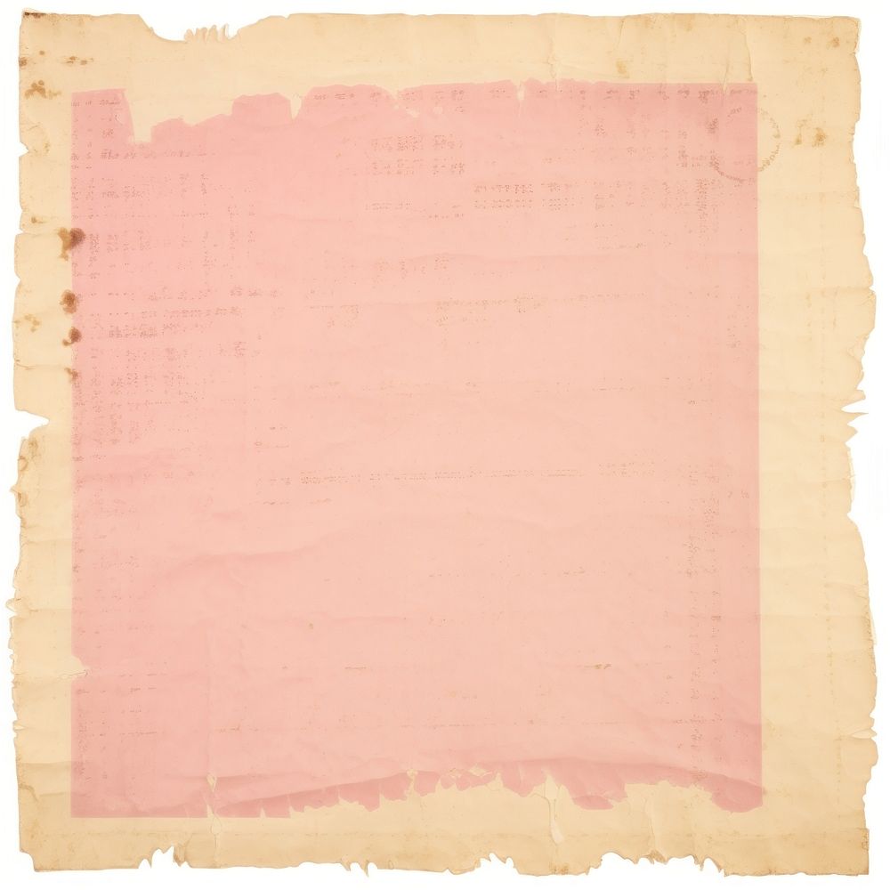 Pink square ripped paper text publication document.