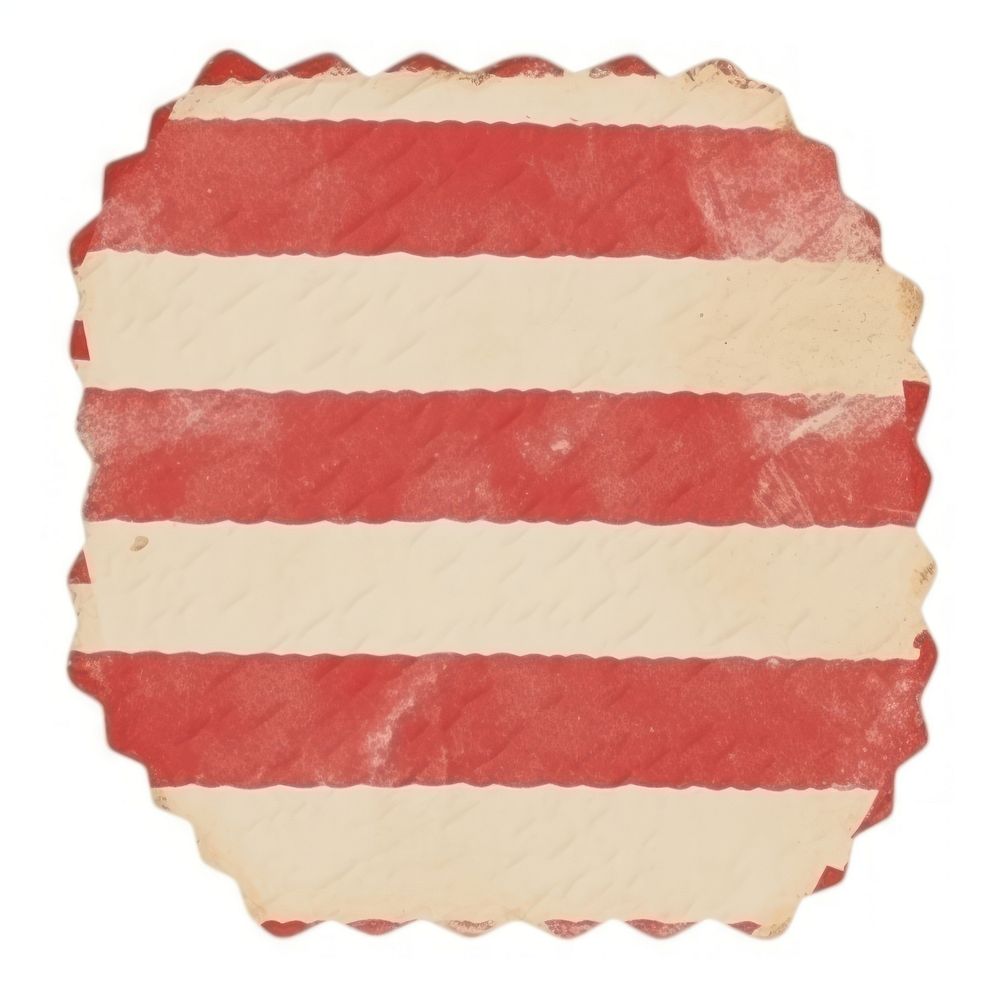 Red checkered chevron ripped paper diaper bacon food.