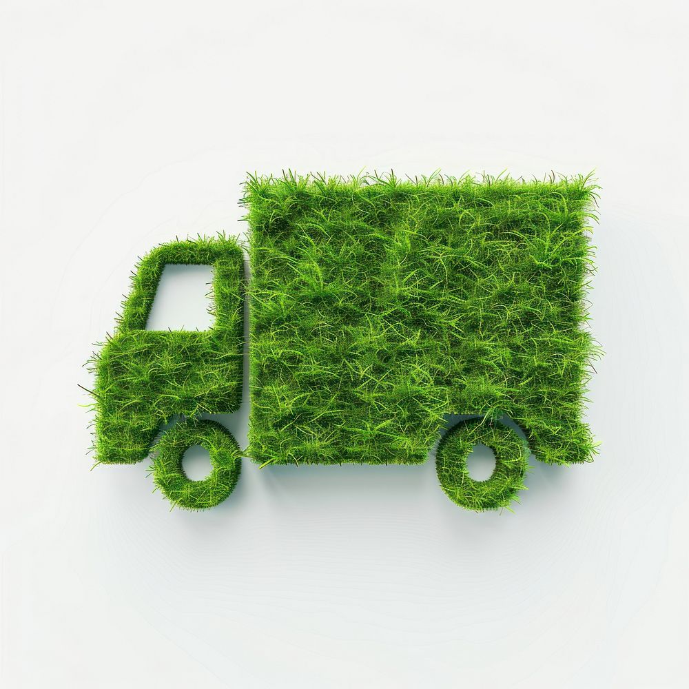 Truck shape lawn grass green device.
