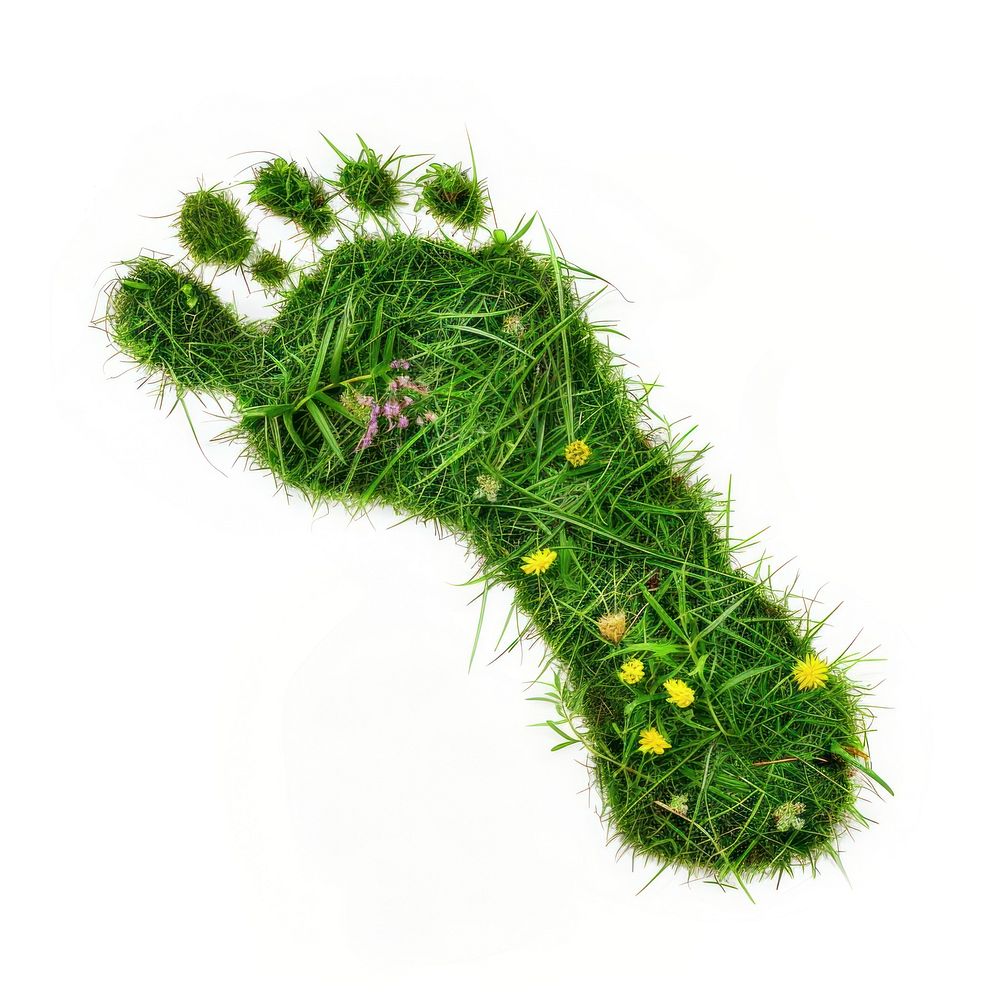Foot shape grass flower footprint blossom.