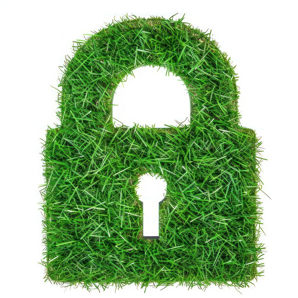 Lock shape lawn grass green football.