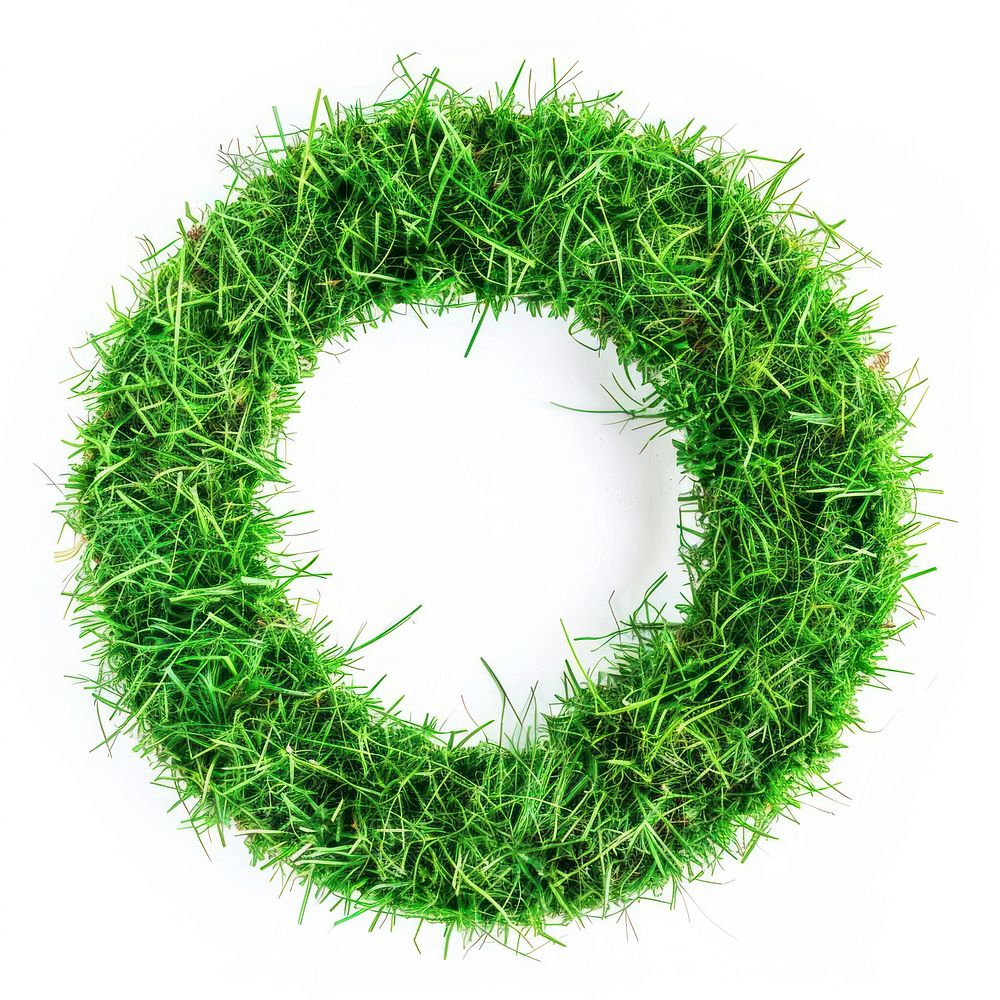 Recycle shape grass green wreath plant.
