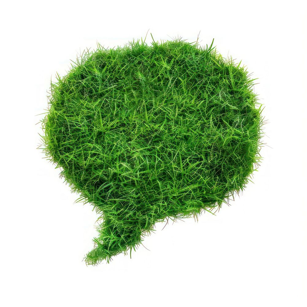 Speech bubble shape grass seasoning plant moss.