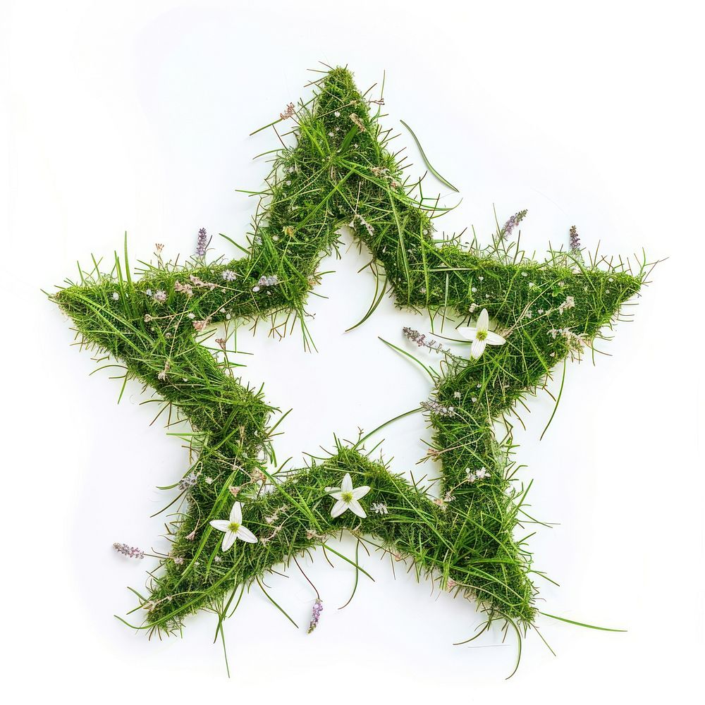 Star shape lawn symbol plant leaf.