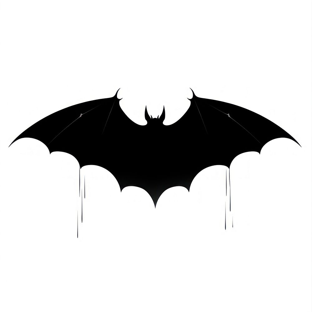 Bat hanging upside down silhouette wildlife symbol animal.