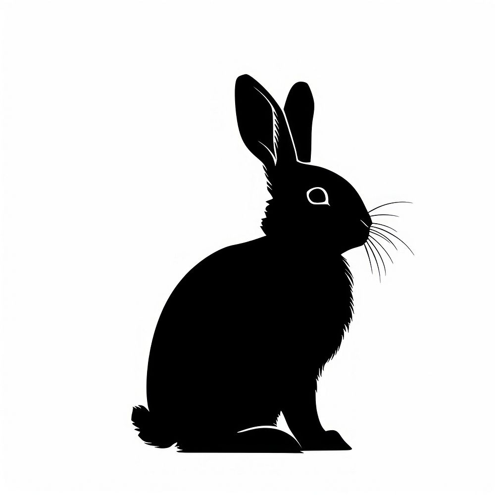 Bunny silhouette animal mammal rodent.