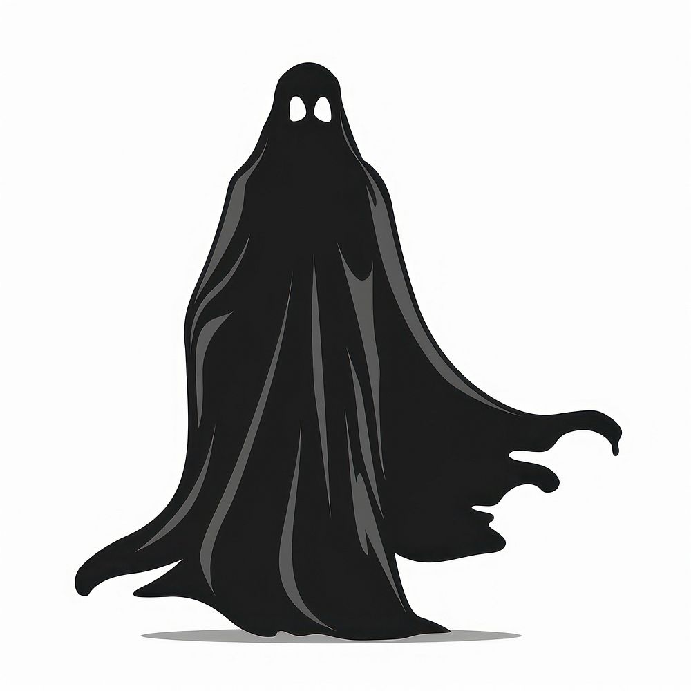 Cartoon ghost silhouette clothing fashion apparel.