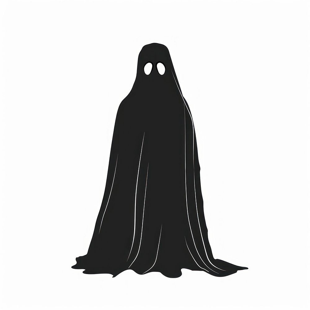 Cartoon ghost silhouette clothing fashion apparel.