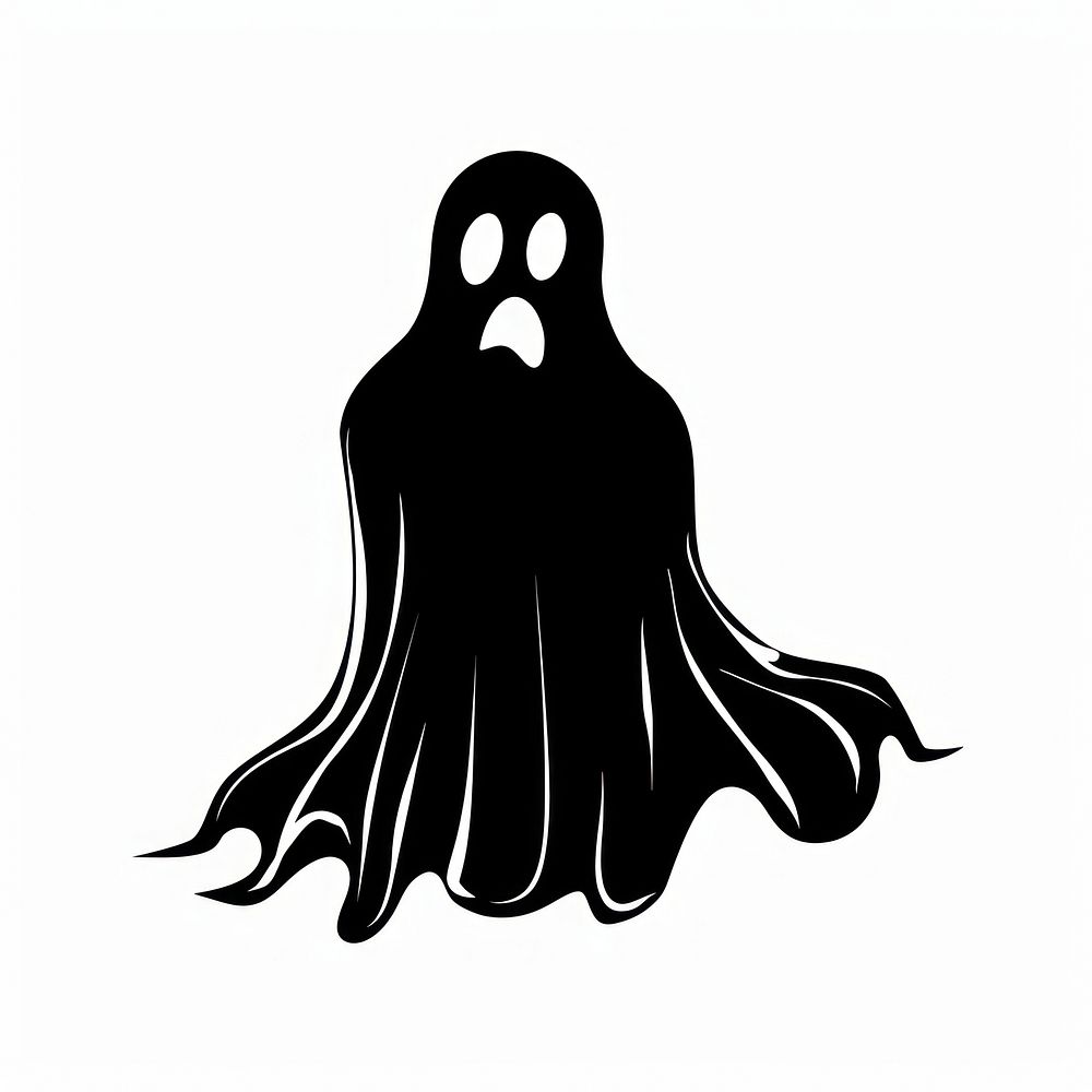 Cartoon ghost silhouette stencil fashion animal.