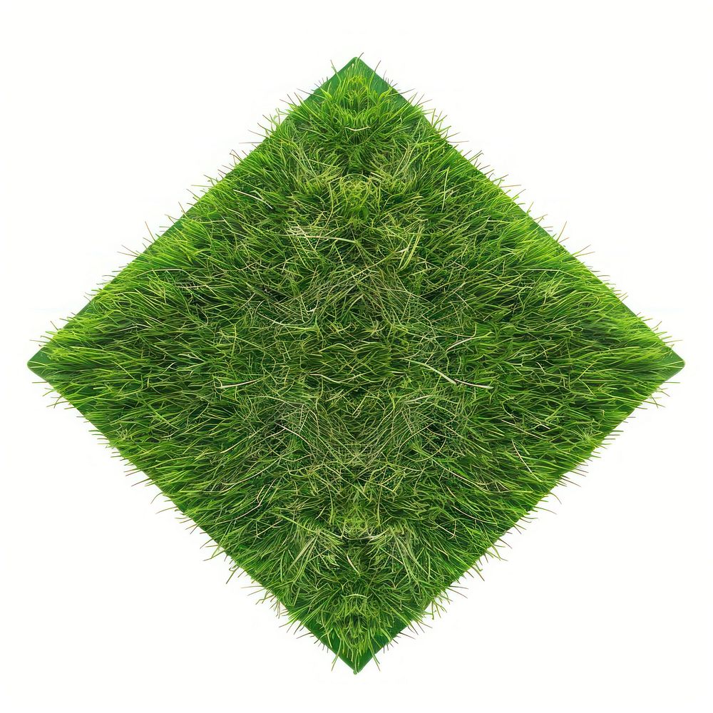Diamond shape lawn grass plant rug.