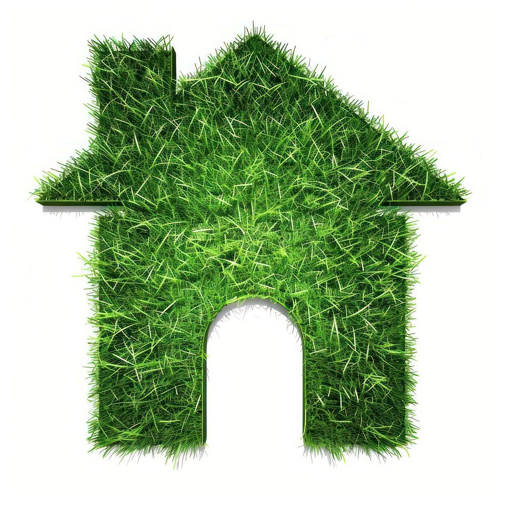 House shape lawn symbol grass green.