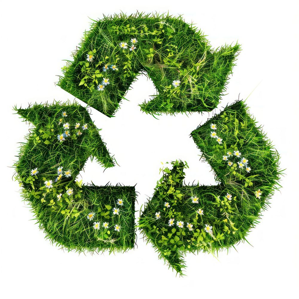 Recycle shape grass symbol green plant.