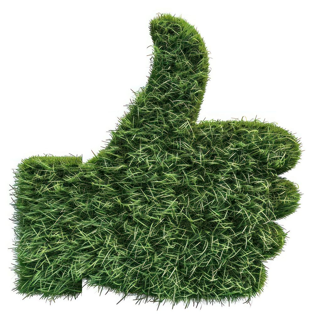 Thumbs up shape lawn grass plant plush.
