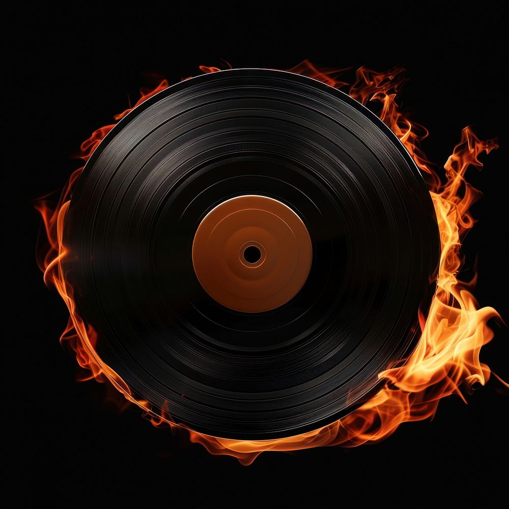 Photo of vinyl flame fire disk.