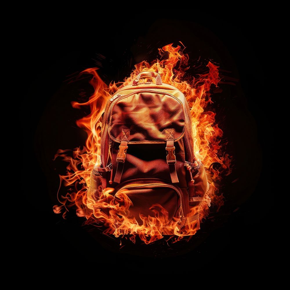 Photo of backpack flame fire bonfire.