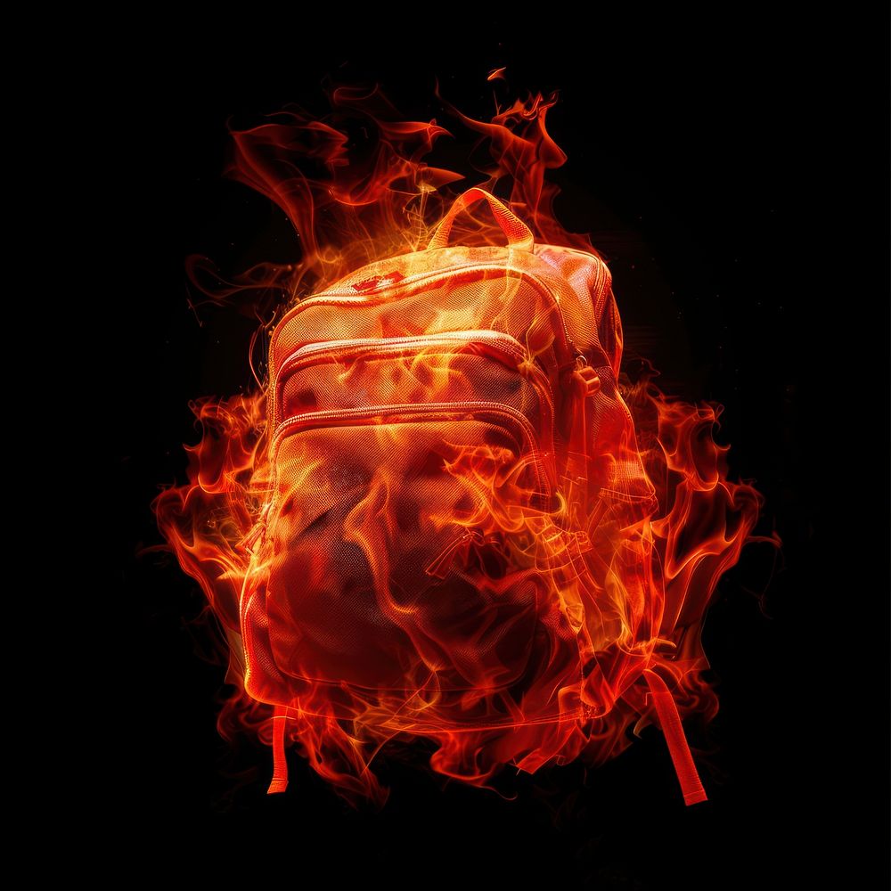 Photo of backpack flame fire bonfire.