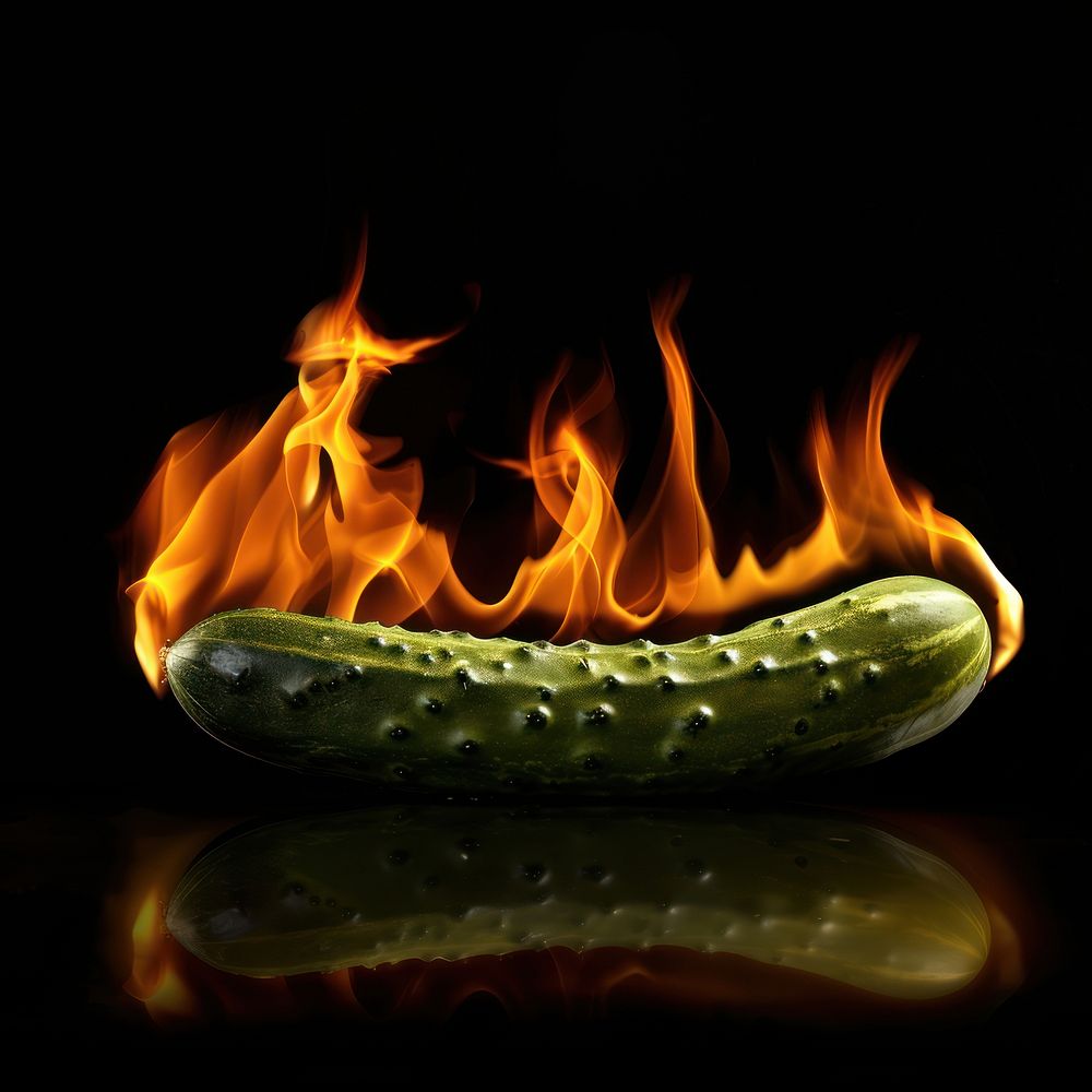 Photo of cucumber fireplace indoors produce.