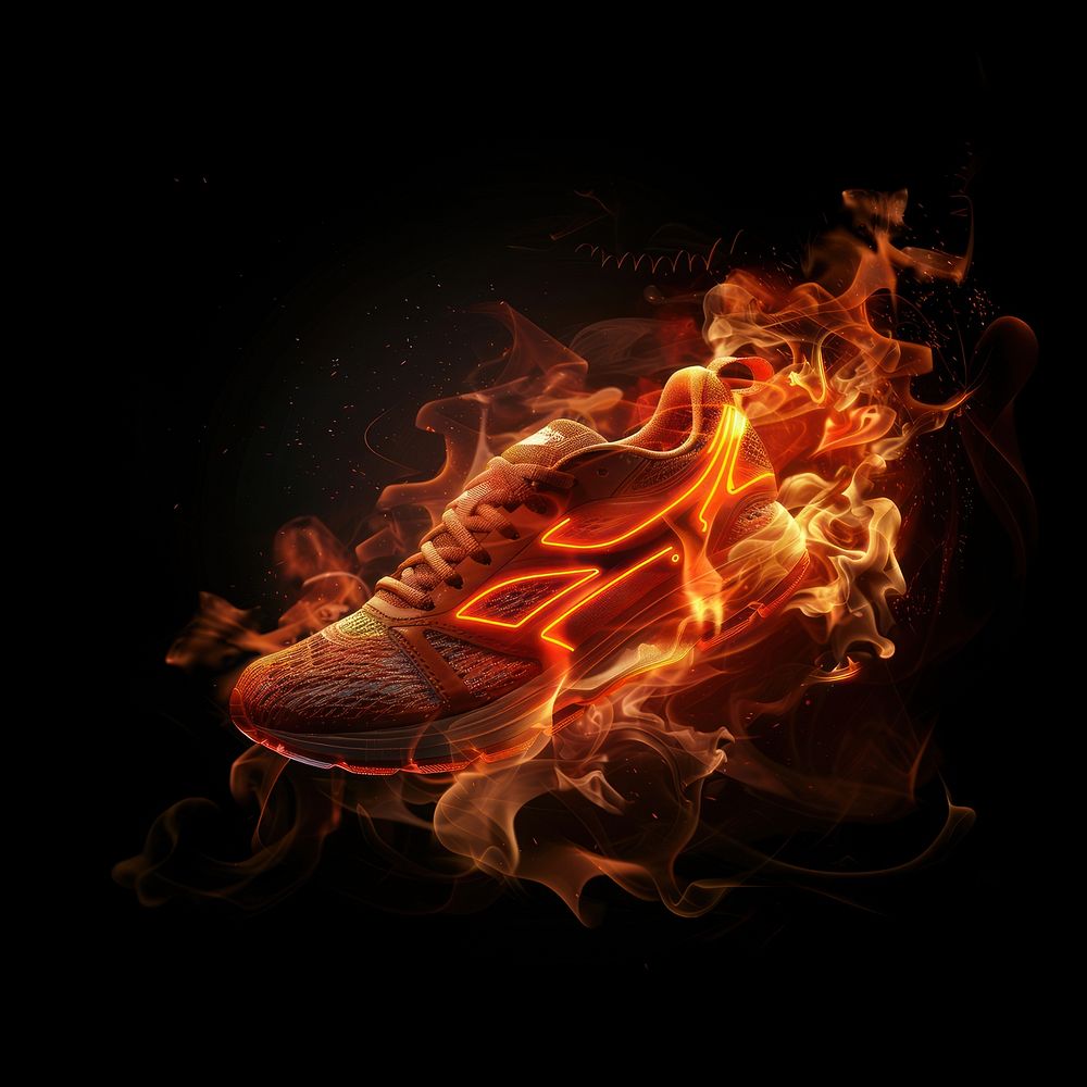 Photo of shoe flame fire clothing.