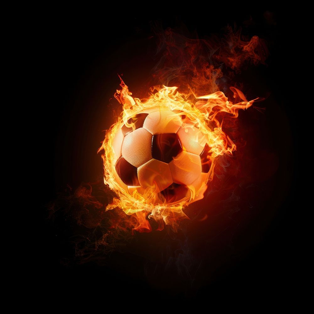 Photo of soccer ball flame fire invertebrate.