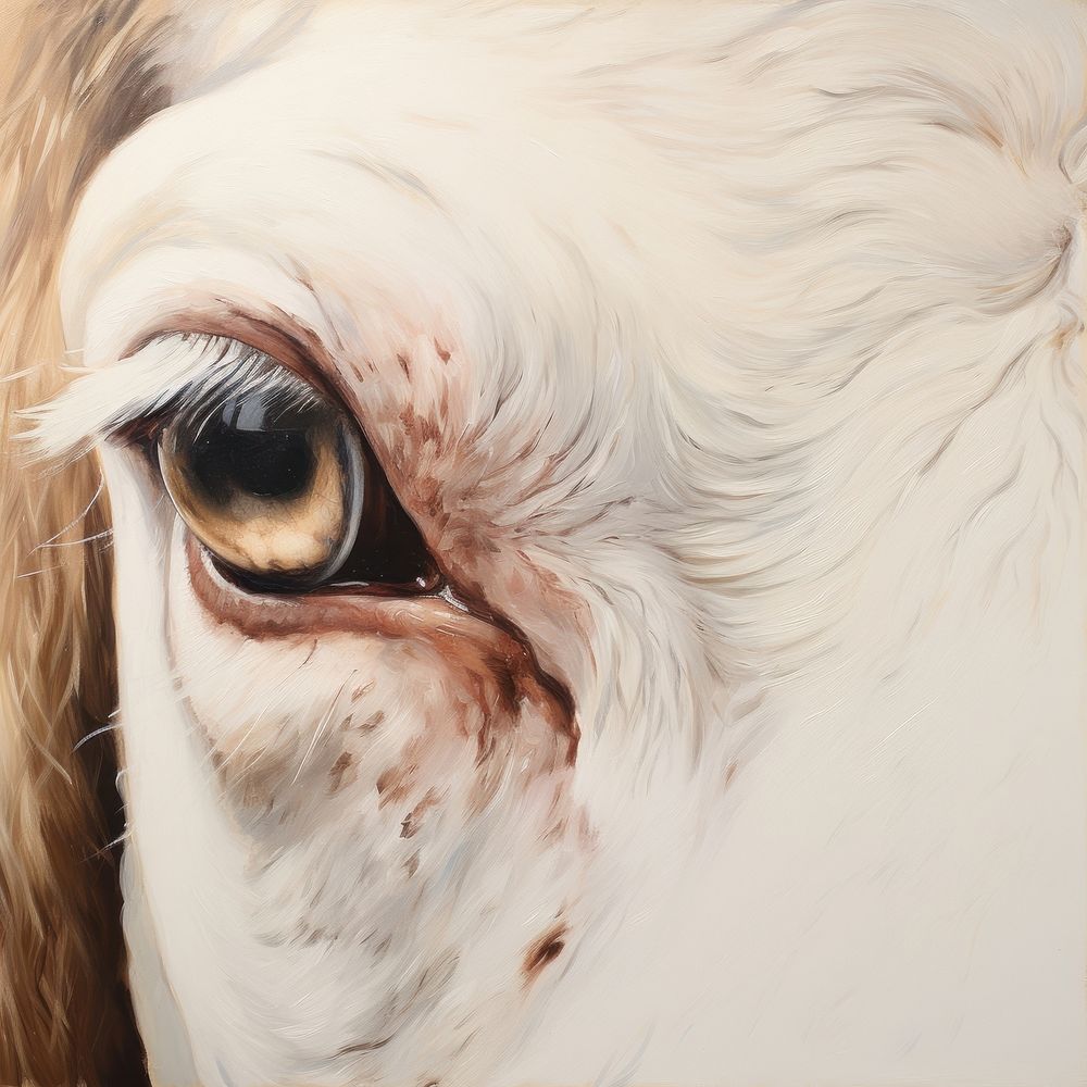 A close up on pale a keye livestock animal cattle.