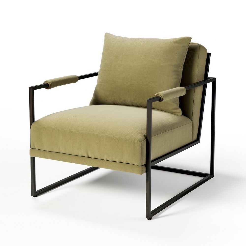 A modern olive green linen armchair furniture cushion canvas.