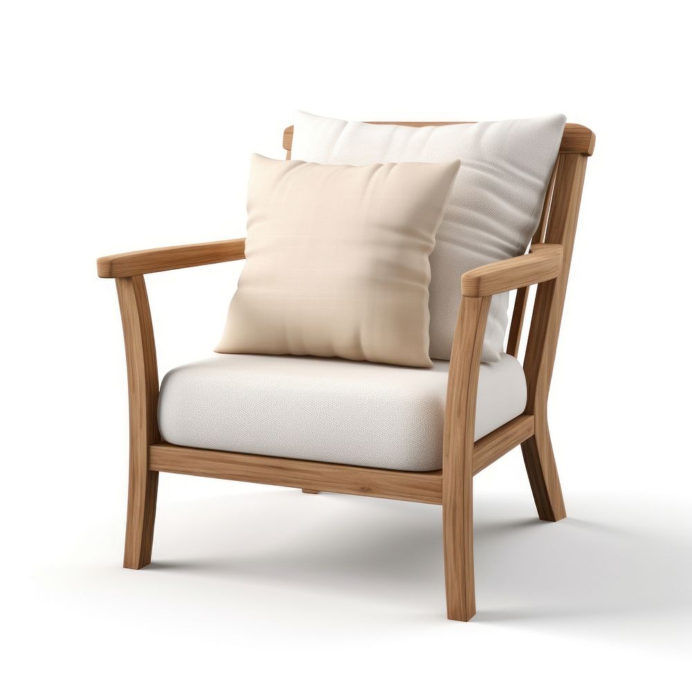 Modern elegant wooden armchair cushion furniture pillow.