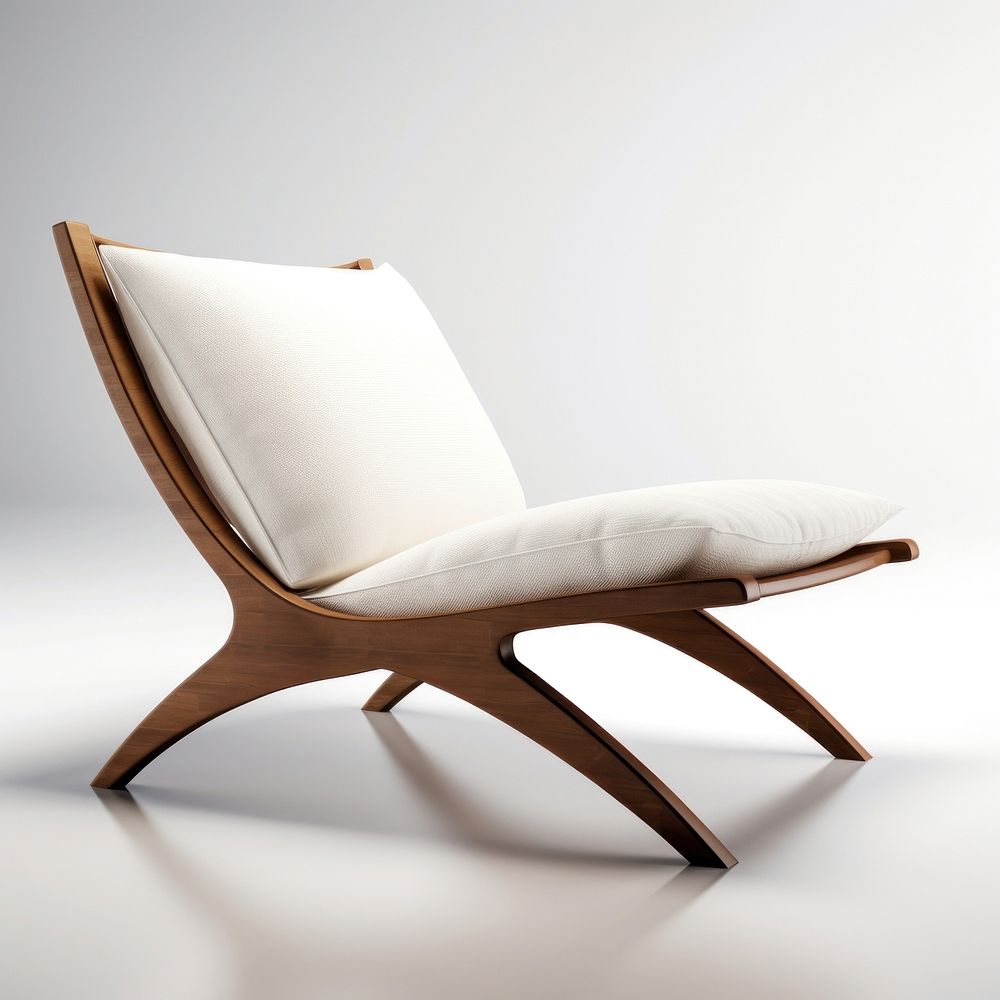 Modern elegant wooden lounge chair cushion furniture armchair.