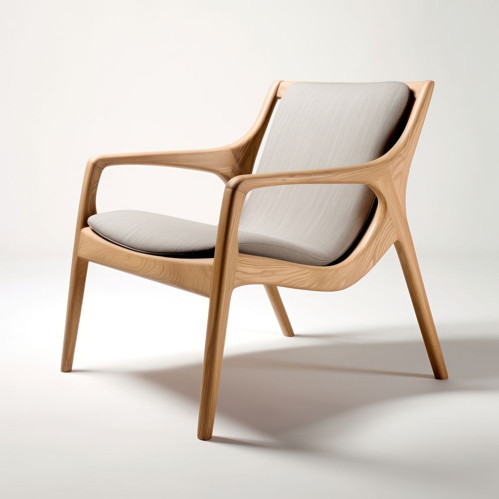 Modern elegant wooden lounge chair furniture armchair.