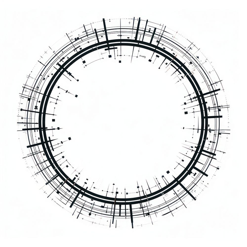 Circular shaped frame diagram art cad diagram.