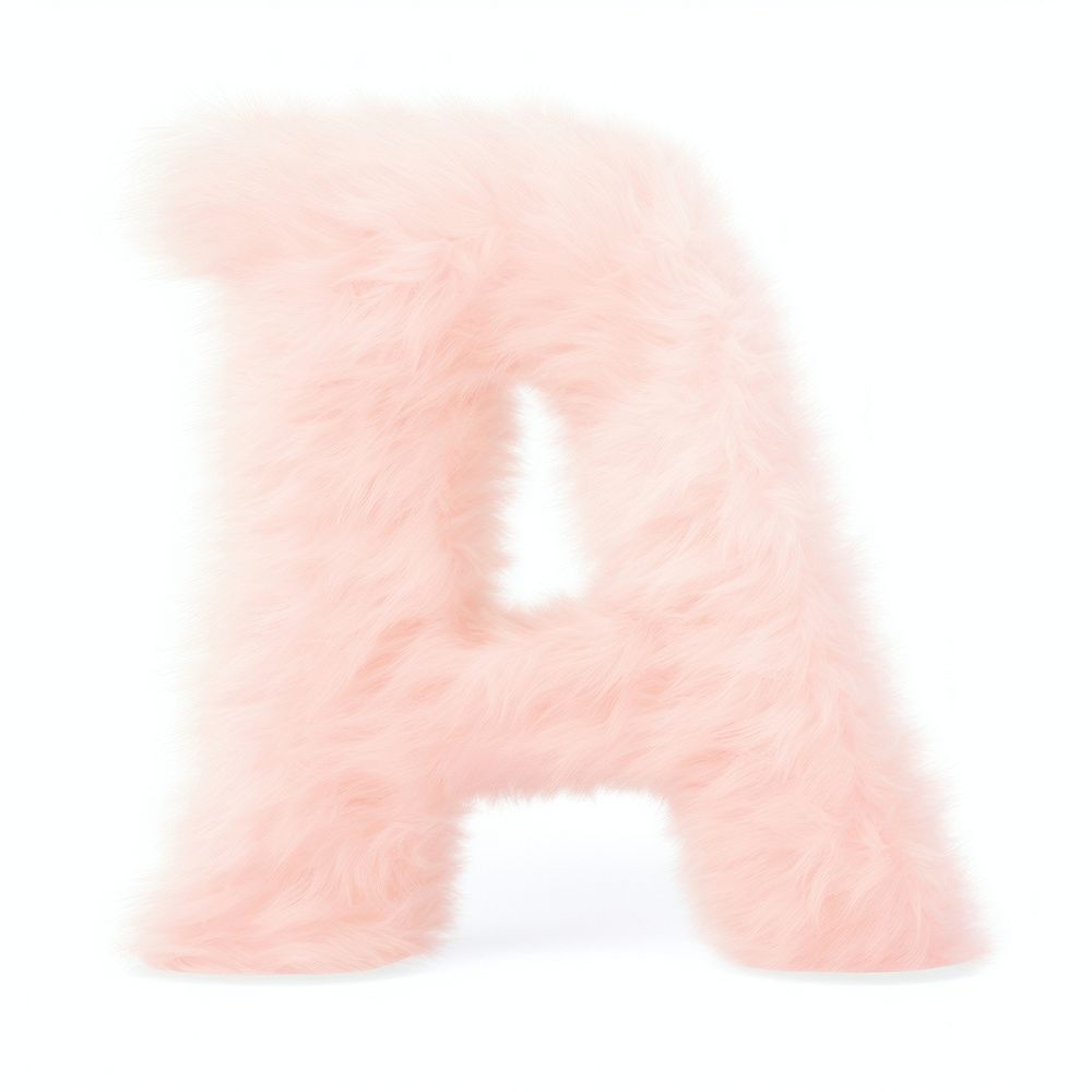 Fur letter A pink white background celebration.
