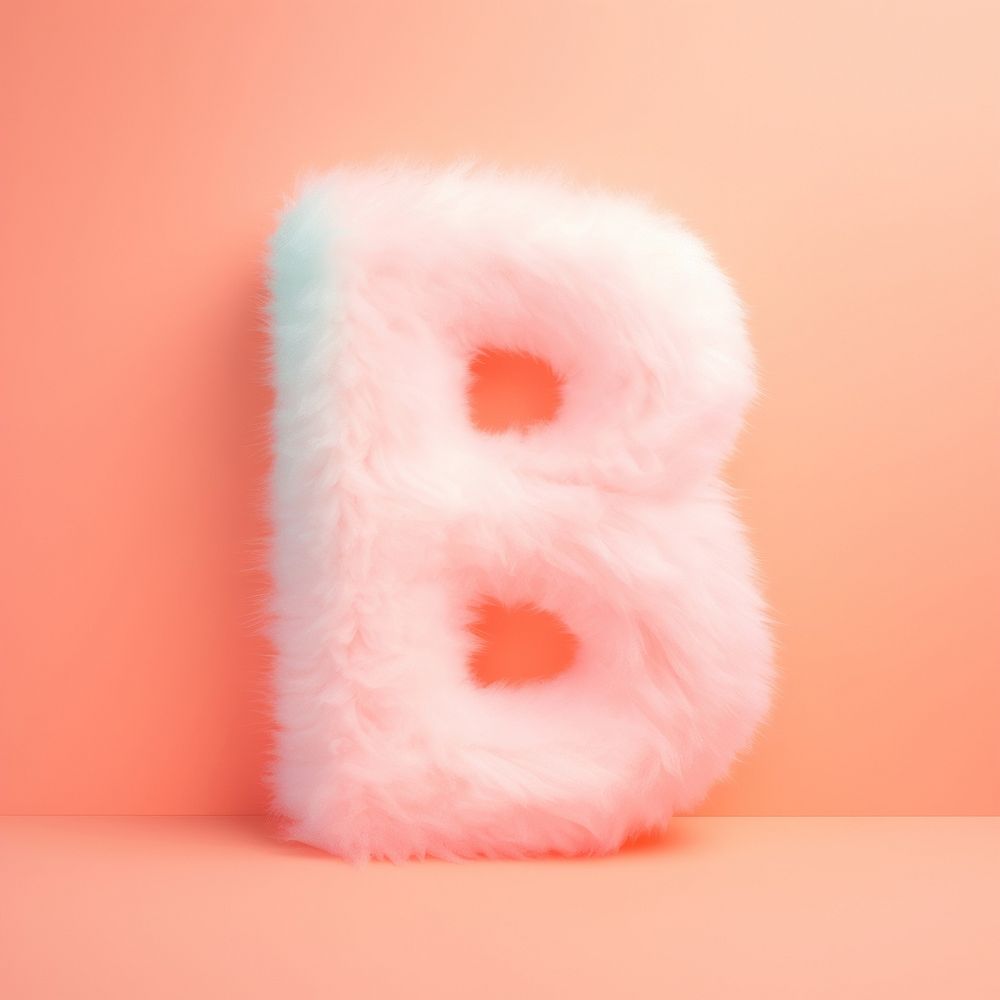 Fur letter B text cushion symbol.