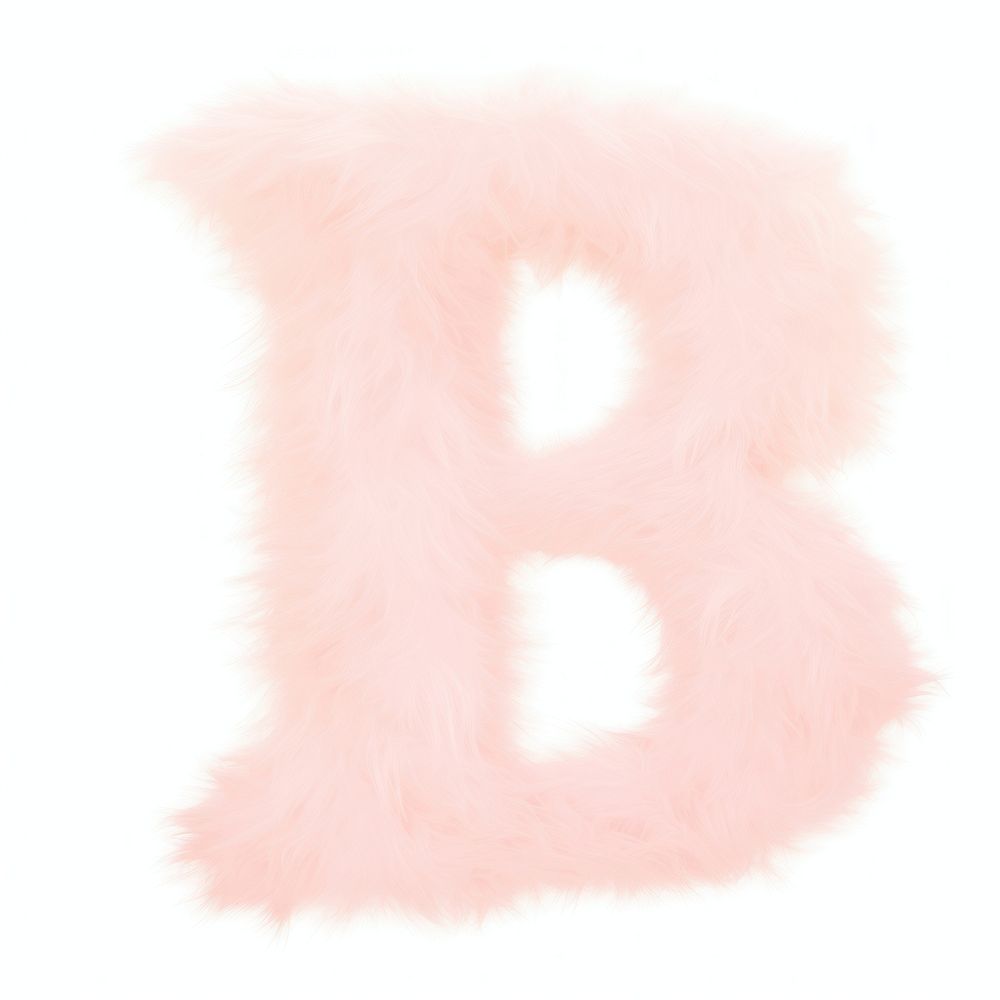 Fur letter B text pink white background.