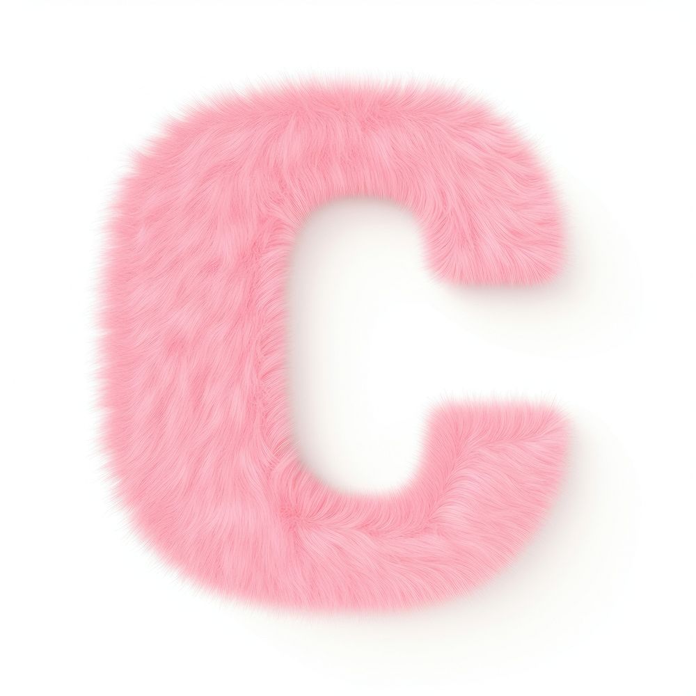 Fur letter C pink white background accessories.