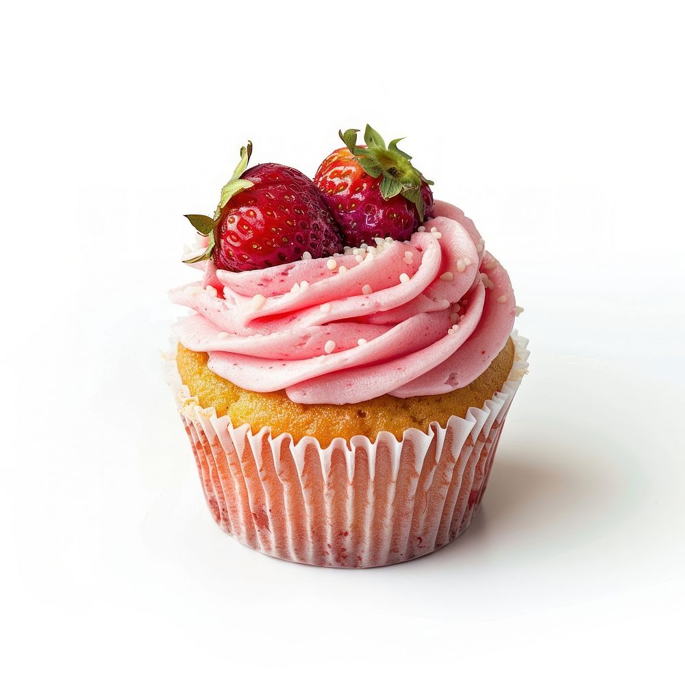 Strawberry cupcake dessert fruit cream.