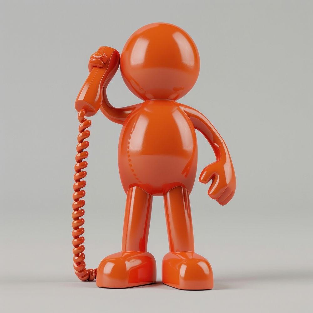 Person holding telephone cartoon electronics technology.