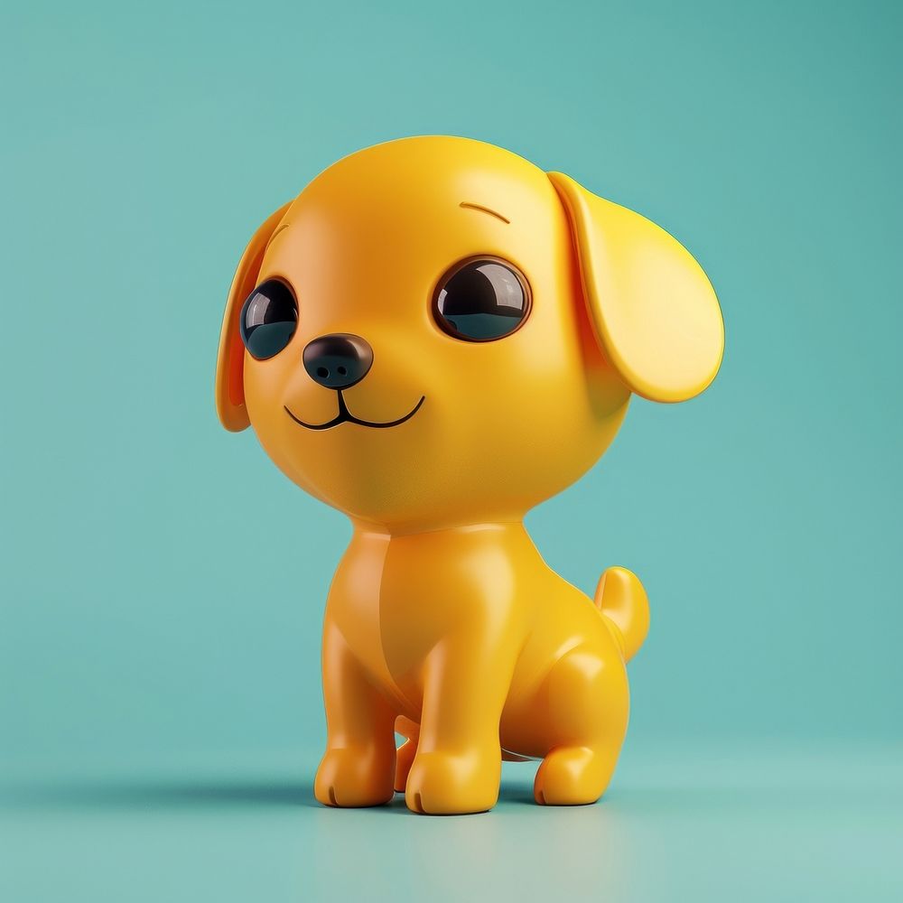 Puppy figurine cartoon toy.
