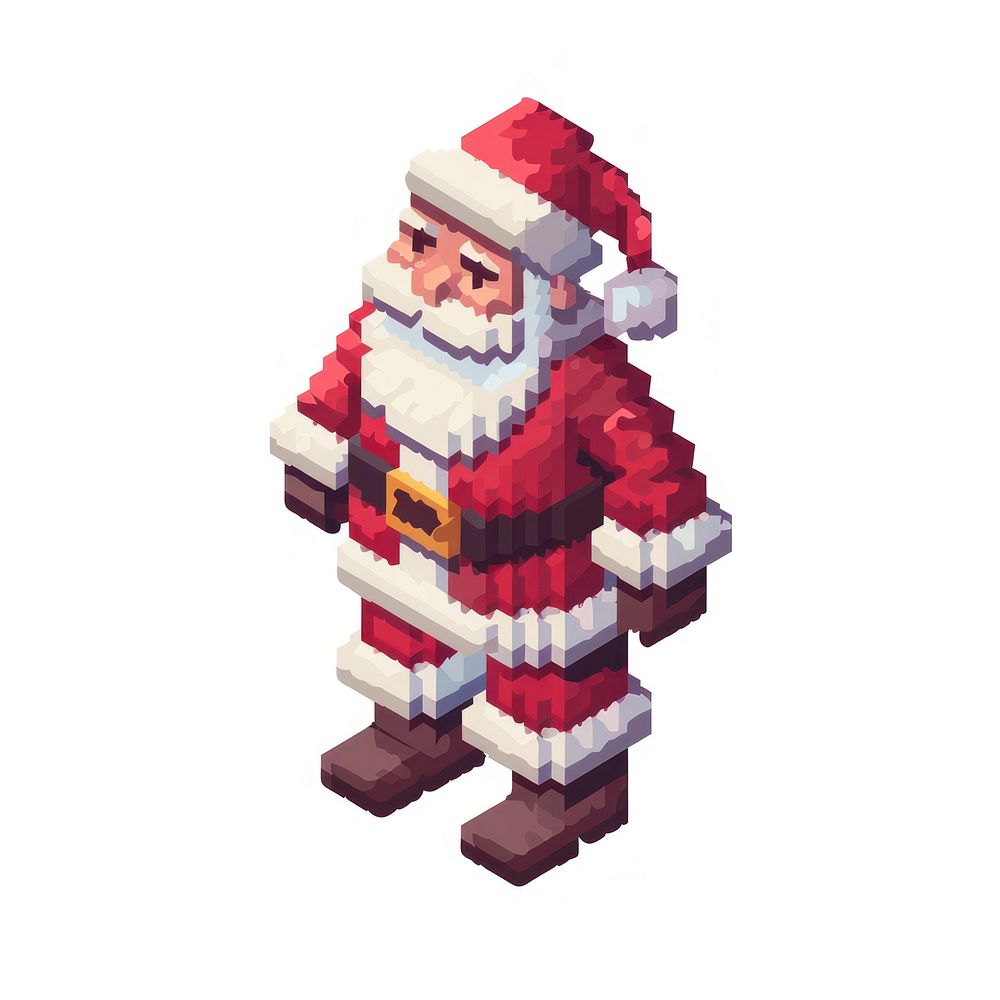 Santa pixel illustration toy representation celebration.