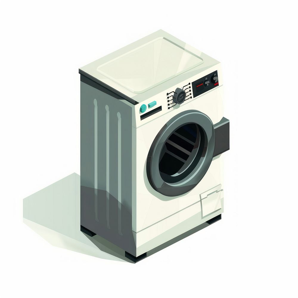 Washing machine appliance dryer white background.