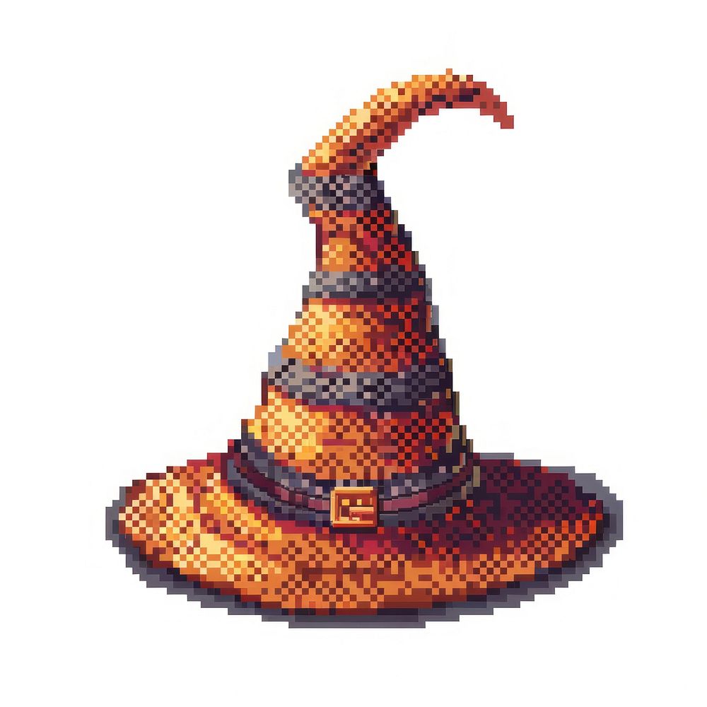 Wizard hat sombrero creativity pixelated.