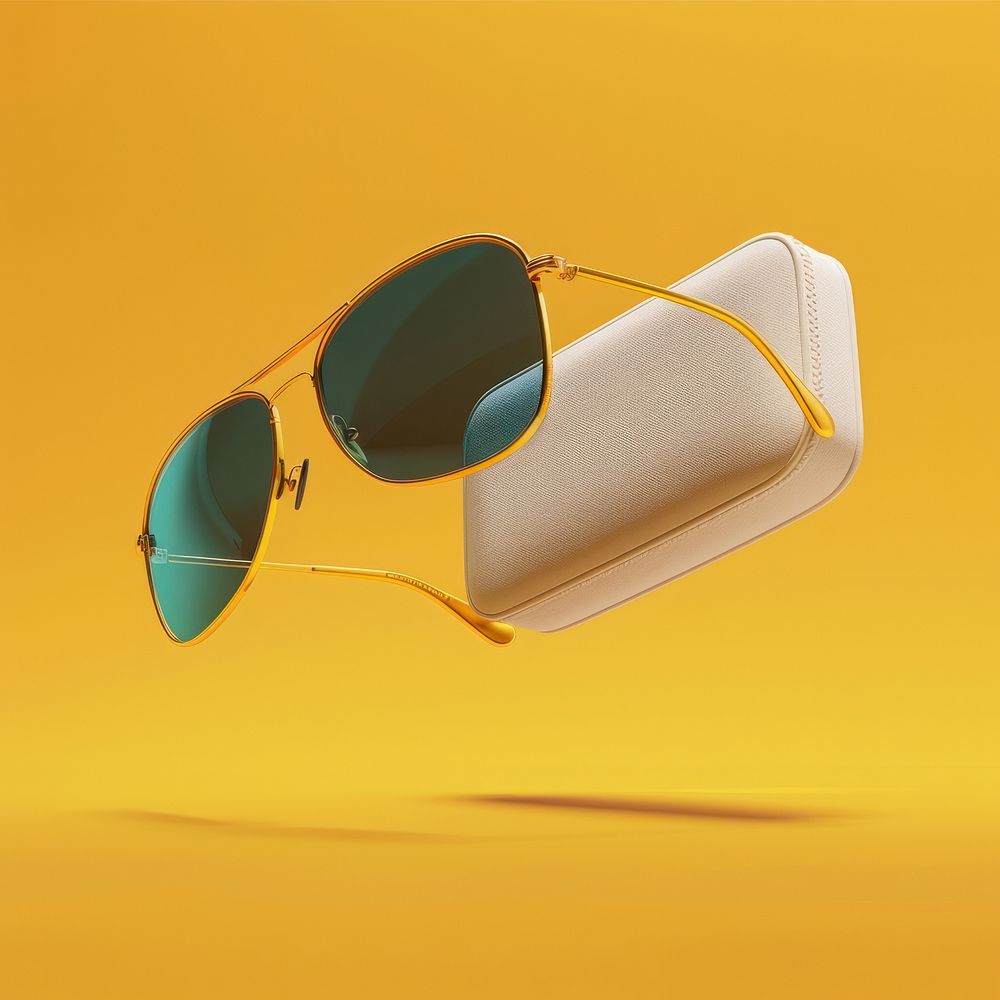 Sunglasses with case mockup accessories accessory.