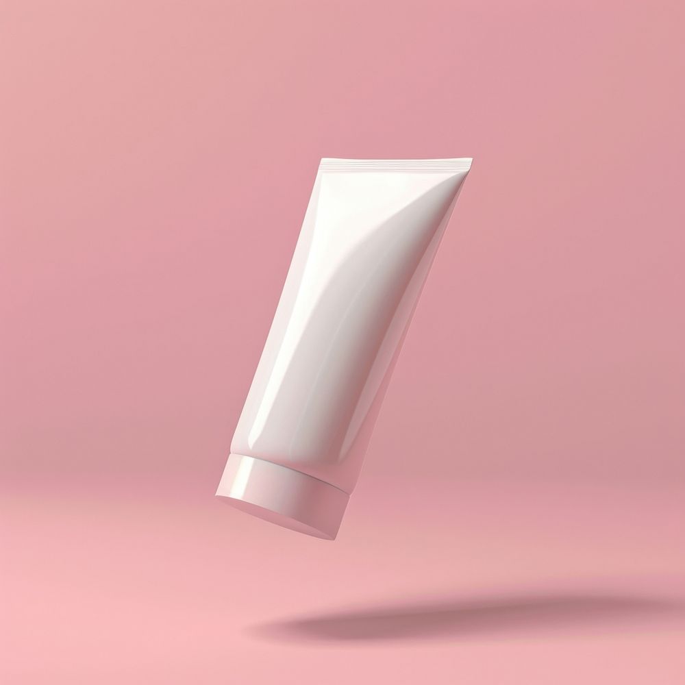 Cream packaging mockup toothpaste cosmetics bottle.
