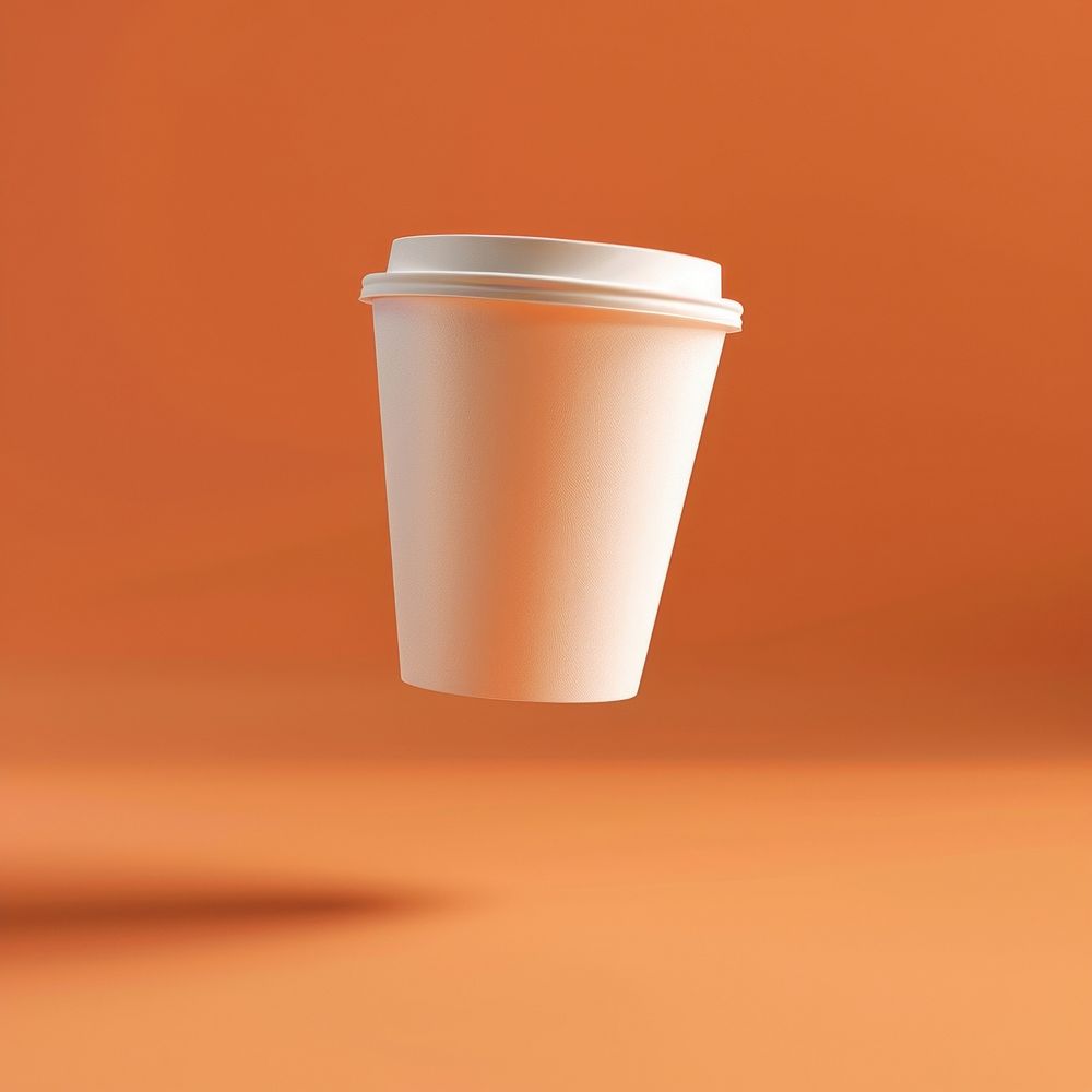 Paper cup mockup beverage coffee drink.