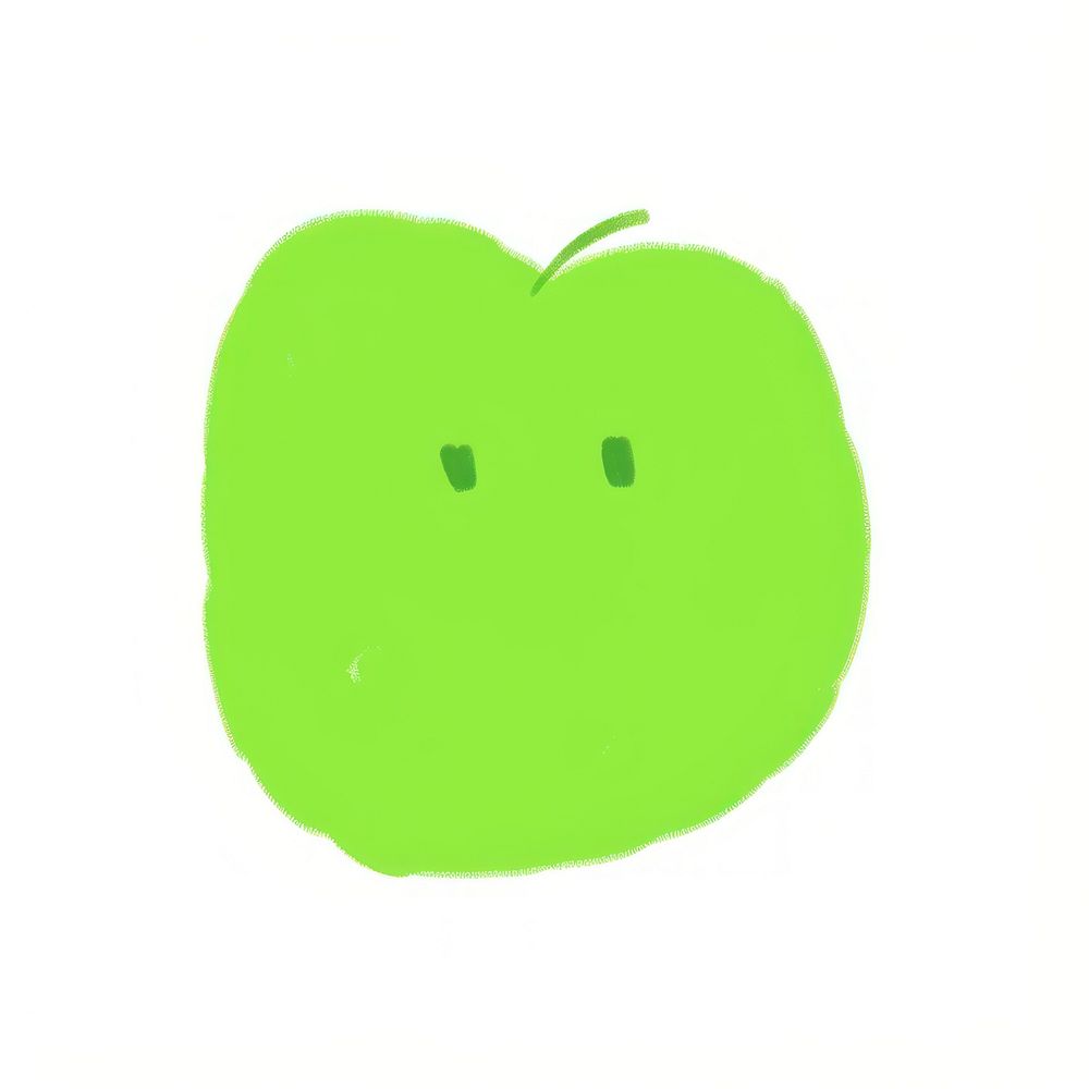 Green apple food white background cartoon.