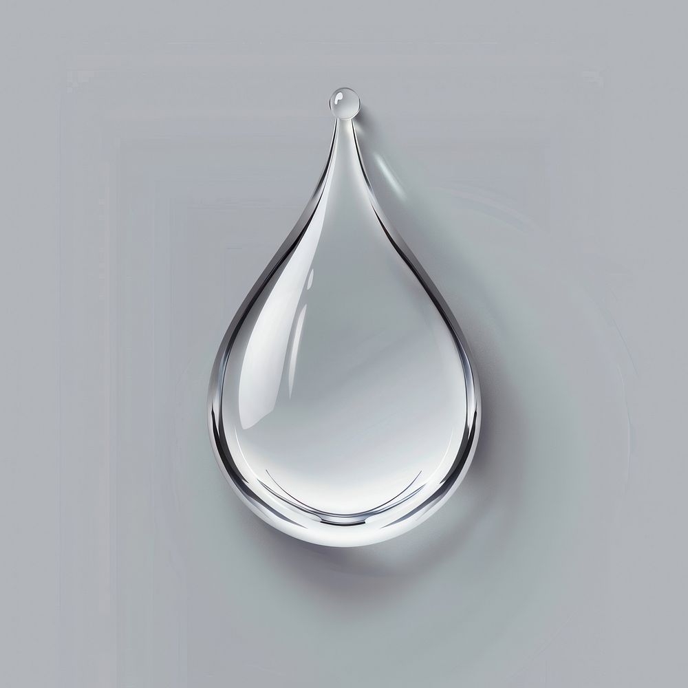 Transparent water drop silver gray background accessories.